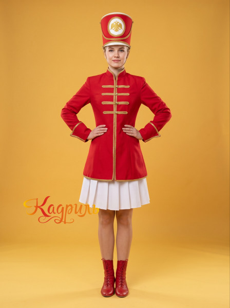 Костюм барабанщицы красный удлинённый . Рис. 1