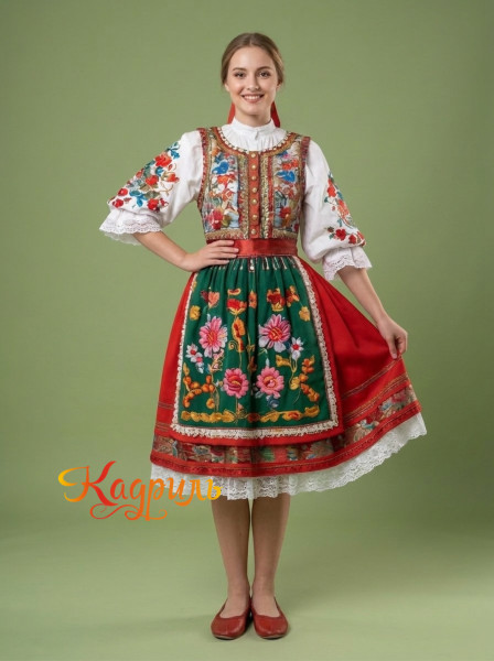 Костюм стилизованный с цветами. Рис. 1