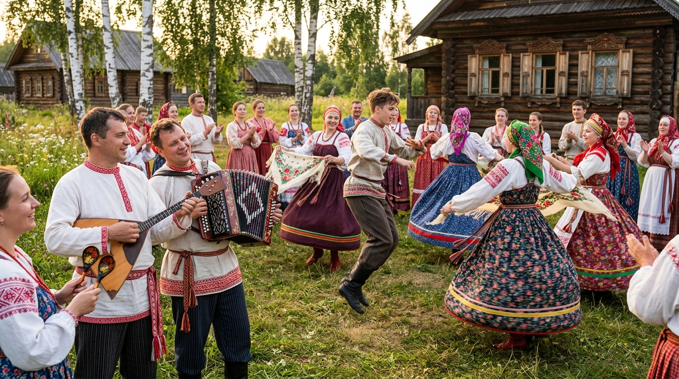 Народные музыкальные инструменты в русской культуре и танцах