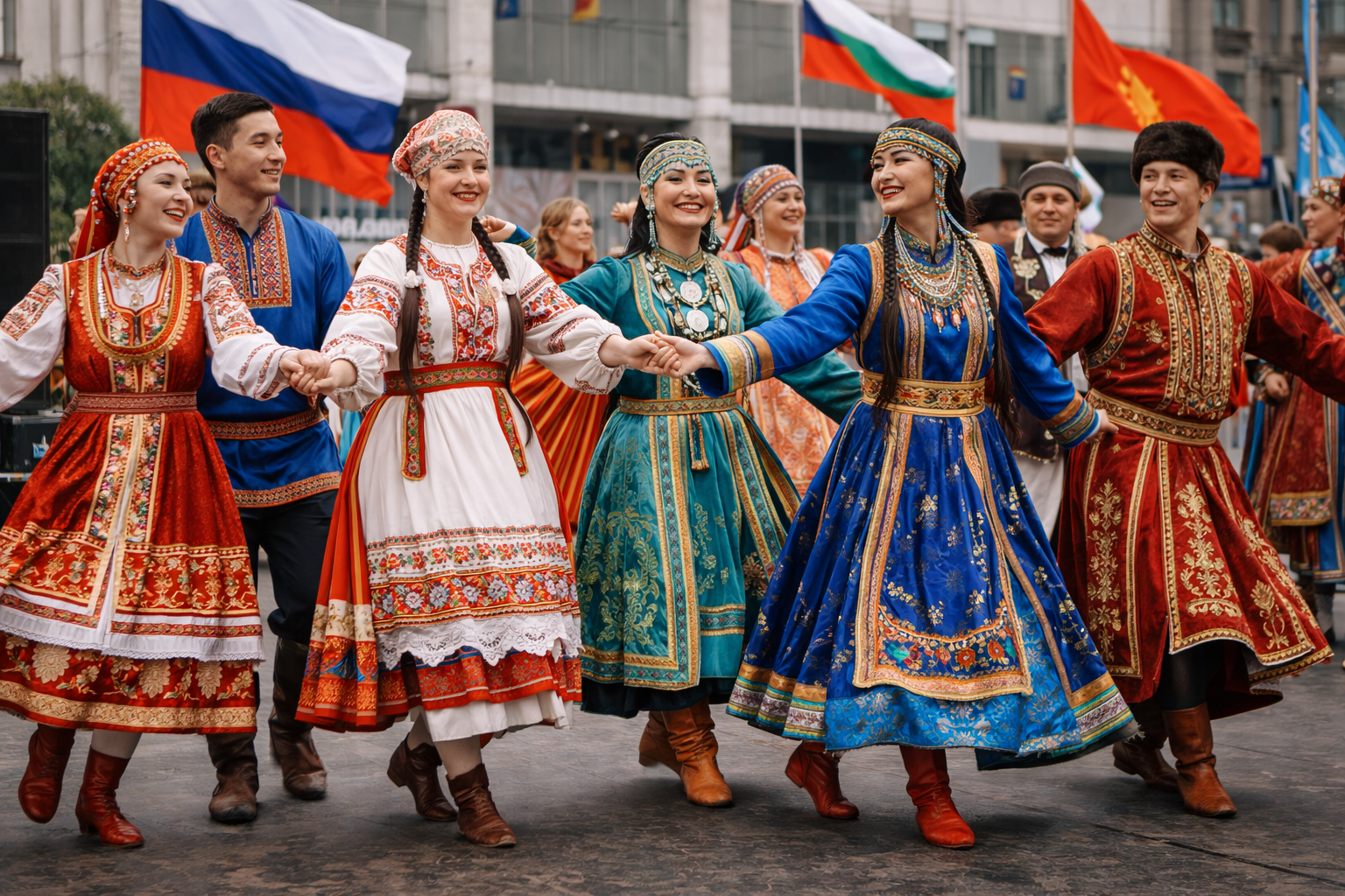 Традиционные костюмы народных танцев Новосибирска