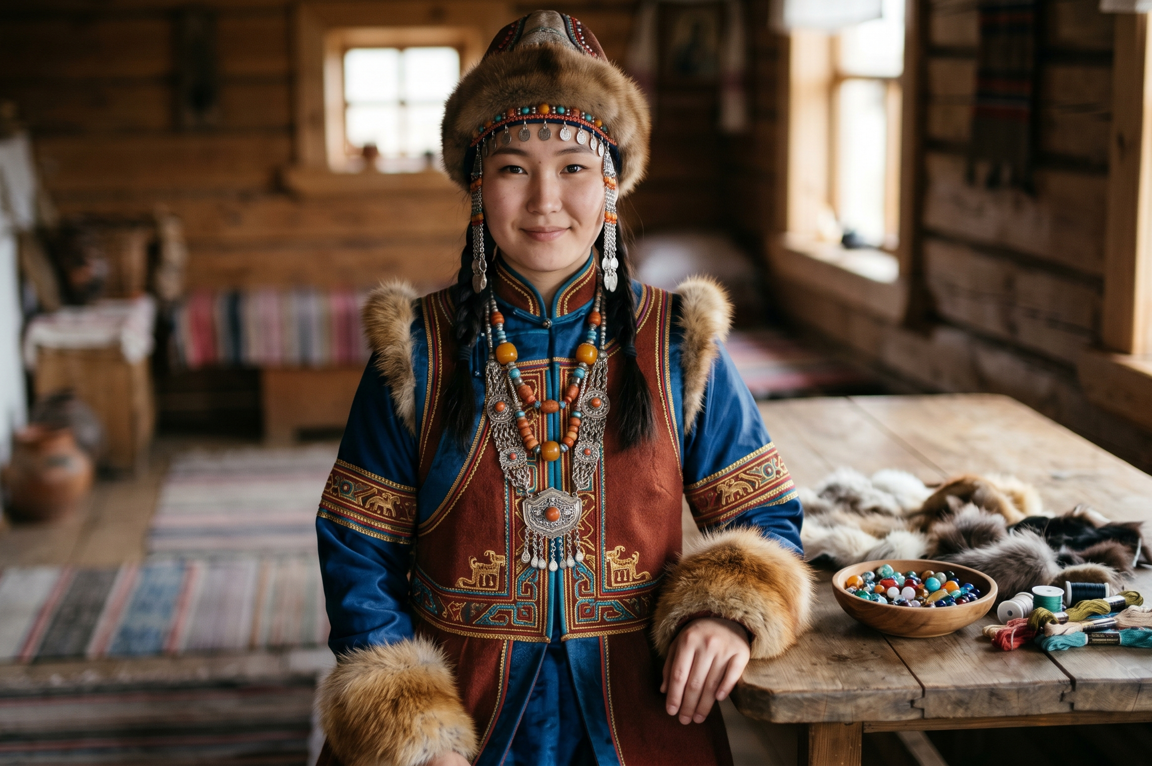 Украшения и детали национального костюма народов Сибири: бисер, мех, орнаменты и их значение